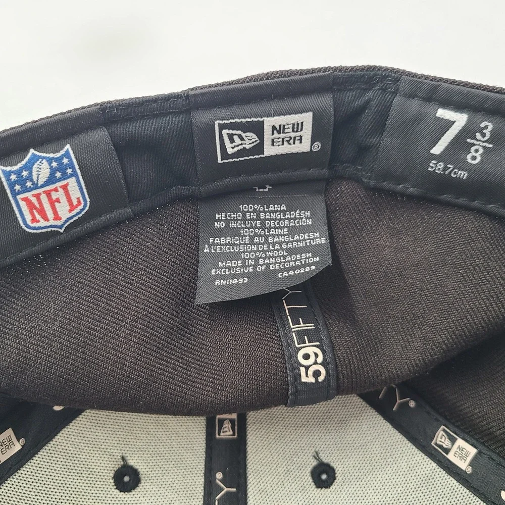 New Orleans Saints Hat Fitted 7 3/8 New Era 59Fifty Faded Black/Brown NFL Men